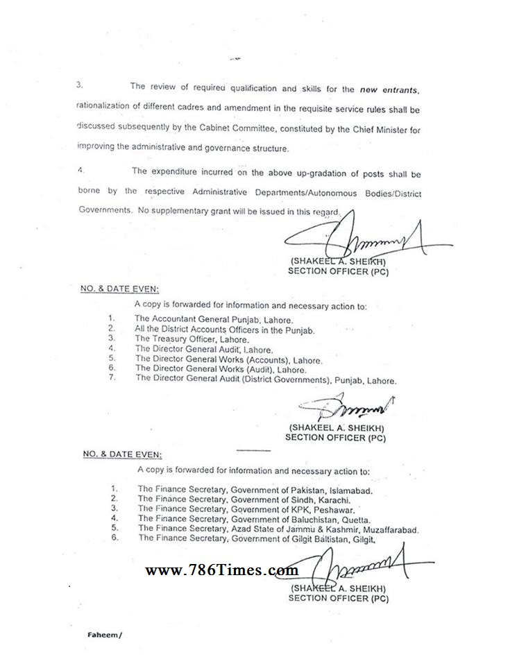 UPGRADATION OF THE POSTS OF CLERKs Notification issued
