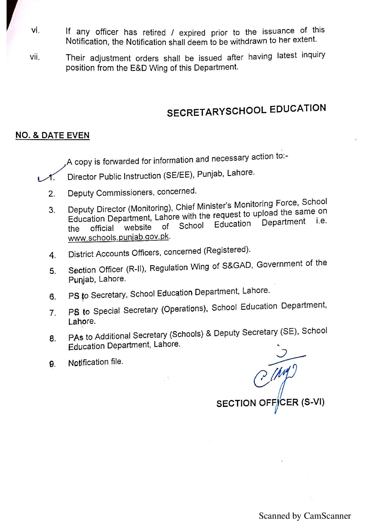 REGULAR PROMOTION of MALE FROM BPS-17 TO BPS-18 IN Punjab School Education Department